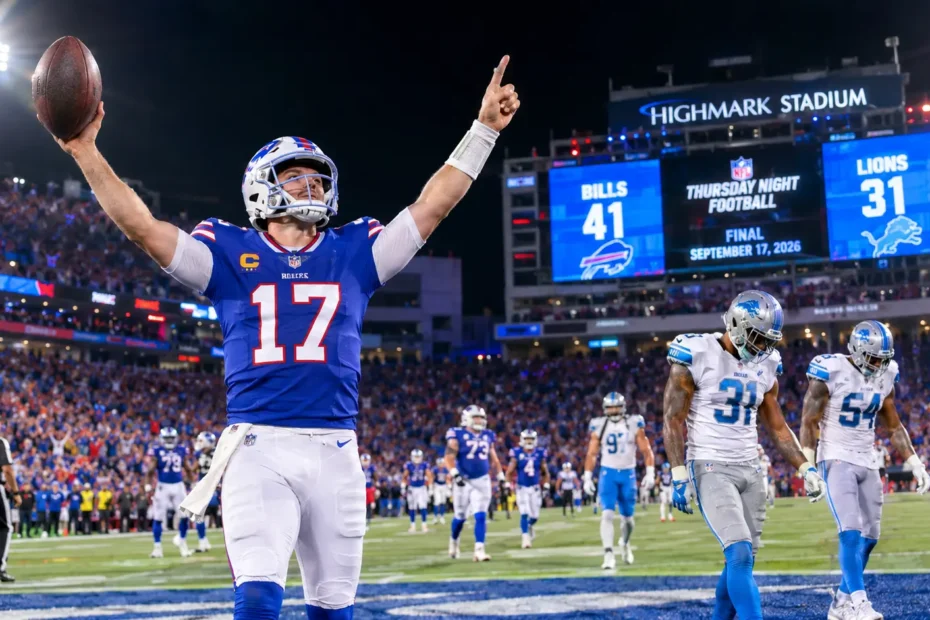 Lions vs Bills match score and stats showing Buffalo Bills 41, Detroit Lions 31 on September 17, 2026